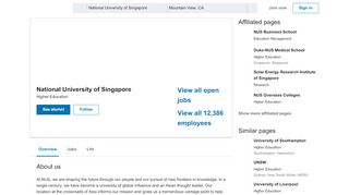 
                            13. National University of Singapore | LinkedIn