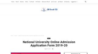 
                            6. National University online admission Application Form ... - Result BD