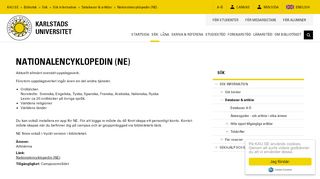 
                            9. Nationalencyklopedin (NE) | Karlstads universitet