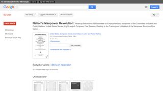 
                            11. Nation's Manpower Revolution: Hearings Before the Subcommittee on ... - Google böcker, resultat