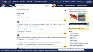 
                            3. NATIVE - Cambridge Dictionary - Cambridge University Press