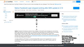 
                            7. Native Facebook Login stopped working after SDK update to 3.14 ...