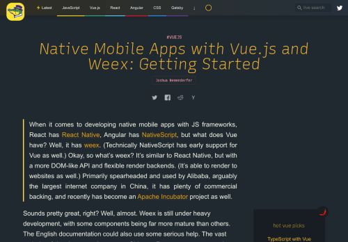 
                            12. Native Mobile Apps with Vue.js and Weex: Getting Started - Alligator.io