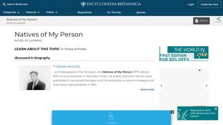 
                            6. Natives of My Person | novel by Lamming | Britannica.com