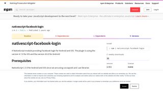 
                            4. nativescript-facebook-login - npm