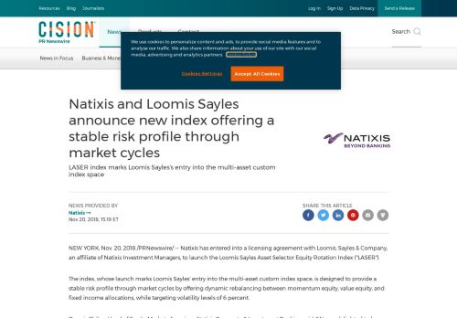 
                            8. Natixis and Loomis Sayles announce new index offering a stable risk ...