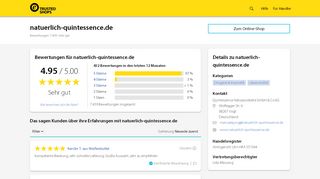 
                            10. natuerlich-quintessence.de Bewertungen & Erfahrungen | Trusted Shops