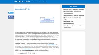 
                            9. Natura boleto - Natura net Boleto 2ª via - NATURA LOGIN