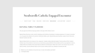 
                            10. Natural Family Planning - NFP — Steubenville Catholic Engaged ...