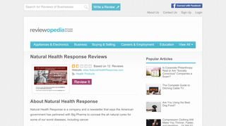 
                            6. Natural Health Response Reviews - Legit or Scam? - Reviewopedia