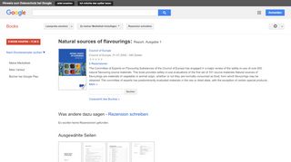 
                            13. Natural sources of flavourings: Report - Google Books-Ergebnisseite