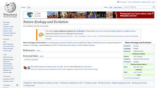 
                            7. Nature Ecology and Evolution - Wikipedia