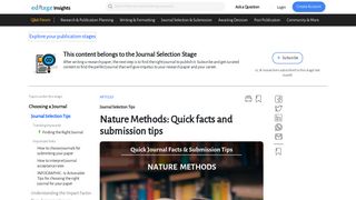 
                            8. Nature Methods: Quick facts and submission tips | Editage Insights