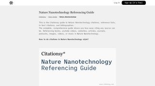 
                            10. Nature Nanotechnology Referencing Guide · Citationsy