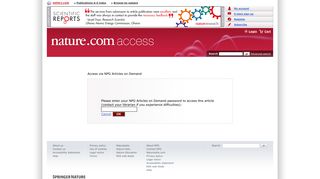 
                            3. Nature Publishing Group : Login via your institution or Athens