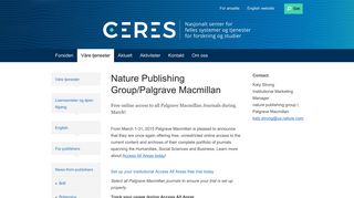 
                            12. Nature Publishing Group/Palgrave Macmillan - CERES