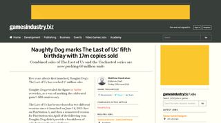 
                            8. Naughty Dog marks The Last of Us' fifth birthday ... - GamesIndustry.biz