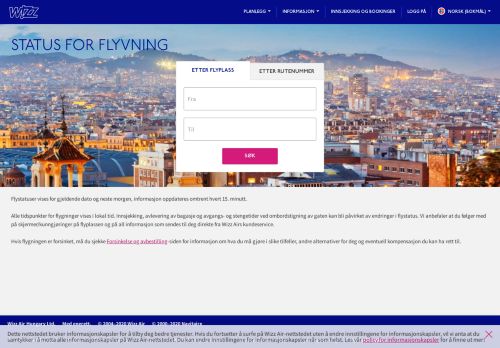 
                            12. Nåværende flyvningsstatus - Wizz Air