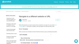 
                            2. Navigate to a different website or URL – ParseHub Help Center