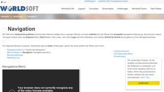 
                            6. Navigation - Anleitungen zur Bedienung - Worldsoft Support