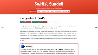 
                            6. Navigation in Swift — Swift by Sundell