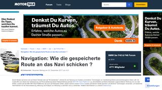 
                            7. Navigation: Wie die gespeicherte Route an das Navi s... - Motor-Talk