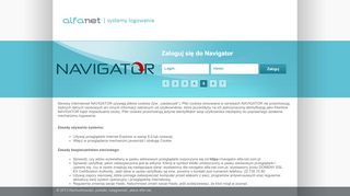 
                            6. Navigator - Panel logowania