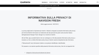 
                            9. Navigon Fresh | Informativa sulla privacy | Garmin
