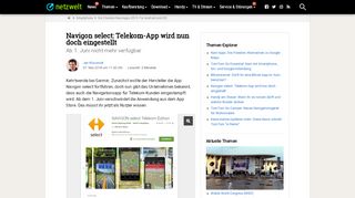 
                            8. Navigon select: Telekom-App wird nun doch eingestellt - NETZWELT