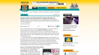 
                            8. Navigon stellt auch Gratis-App für Telekom-Kunden ein - teltarif.de News