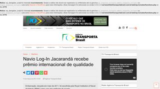 
                            7. Navio Log-In Jacarandá recebe prêmio internacional de qualidade ...