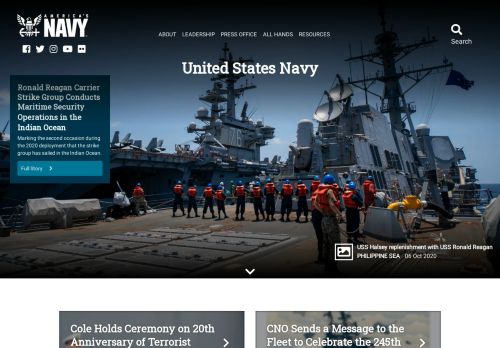 
                            10. Navy.mil The Official Website of the United States Navy: Home Page