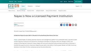 
                            9. Nayax is Now a Licensed Payment Institution - PR Newswire