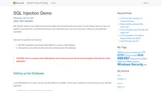 
                            12. Nazim's Security Blog - SQL Injection Demo