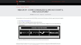 
                            3. NBA 2K19 - Come convalido il mio account Il mio GIOCATORE? – 2K ...