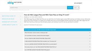 
                            11. NBA League Pass and NBA Team Pass on Sling TV - Sling help