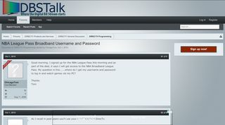 
                            8. NBA League Pass Broadband Username and Password | DBSTalk Community