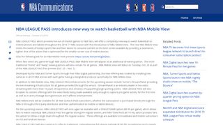 
                            4. NBA LEAGUE PASS introduces new way to watch basketball with ...