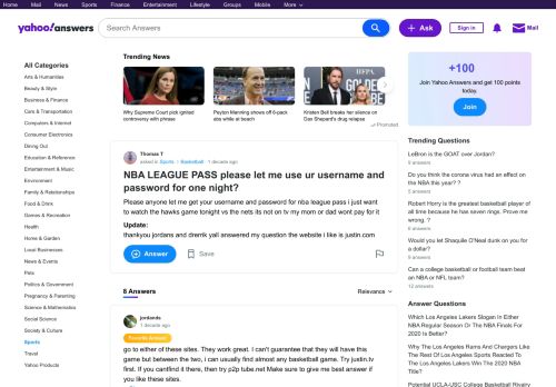 
                            9. NBA LEAGUE PASS please let me use ur username and password for one ...