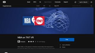 
                            10. NBA on TNT VR | Oculus