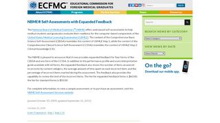 
                            7. NBME® Self-Assessments with Expanded Feedback - ECFMG News
