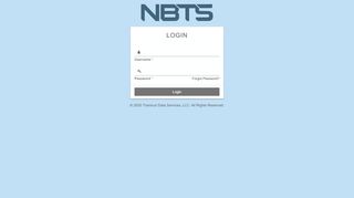 
                            8. NBTS Agency Manager: Login