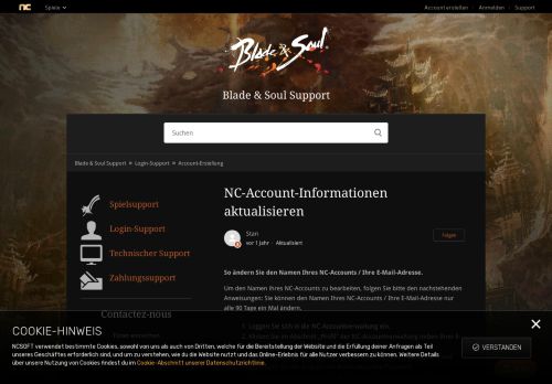
                            7. NC-Account-Informationen aktualisieren – Blade & Soul Support