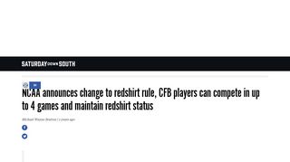 
                            9. NCAA announces change to redshirt rule, CFB players can compete in ...