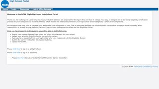 
                            11. NCAA Eligibility Center - High School Portal