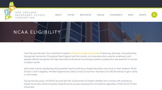 
                            9. NCAA Eligibility | New England Secondary School Consortium