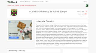 
                            12. NCBA&E University at ncbae.edu.pk | Ranking & Review - ...