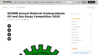 
                            11. NCDMB Annual National Undergraduate Oil and Gas Essay ...