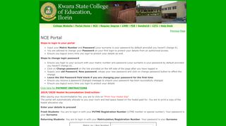 
                            5. NCE Portal Login | Kwara State College of Education, Ilorin