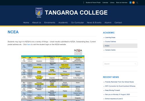 
                            4. NCEA - Tangaroa College
